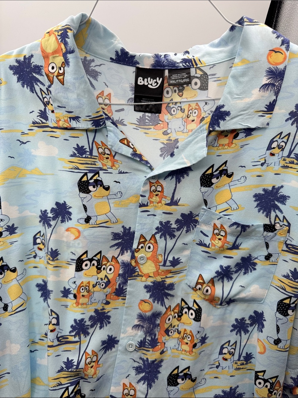 Bluey Mens Beach Tropical shirt men’s XXL